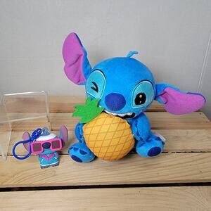 2 Pc Disney Stitch Plush & Mini Rubber Clip